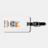 Étiquette À Bagage Bébé Girl Burro Navy et sac orange (Devant horizontal)