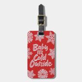 Étiquette À Bagage Bébé Il fait froid dehors Visible Noël Rouge (Devant Vertical)