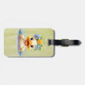 Étiquette À Bagage Bébé mignon Canard Canards Fleurs d'animaux amusan (Dos horizontal)