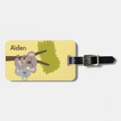 Étiquette À Bagage Bébé mignon Ours Koala et maman pour les enfants (Devant horizontal)