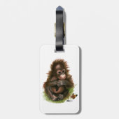 Étiquette À Bagage Bébé orang-outan et papillon (Dos Vertical)
