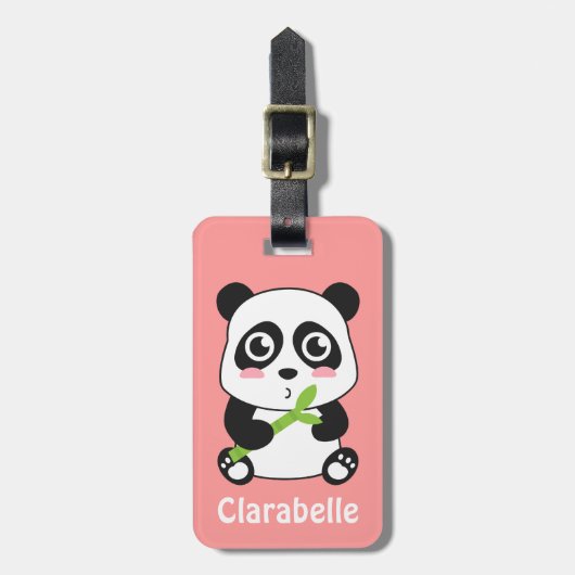 Étiquette À Bagage Bébé Panda Mignon et Câlin (Devant Vertical)