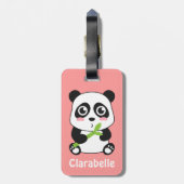 Étiquette À Bagage Bébé Panda Mignon et Câlin (Dos Vertical)