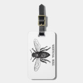 Étiquette À Bagage Bee Worker Honey Black Bumblebee (Devant Vertical)