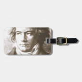 Étiquette À Bagage Beethoven À Sepia (Devant horizontal)