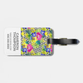Étiquette À Bagage Bégonia et palmettes faits sur commande d'orchidée (Dos horizontal)