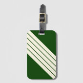 Étiquette À Bagage Beige beige foncé rayé 80s Classic Retro rayures (Devant Vertical)