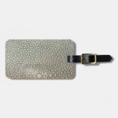 Étiquette À Bagage Beige de Shagreen (Devant horizontal)
