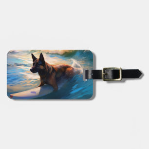 Étiquette À Bagage Belge Shepherd Beach Surf Peinture