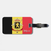 Étiquette À Bagage Belgique Balises de bagage, drapeau patriotique be (Dos horizontal)
