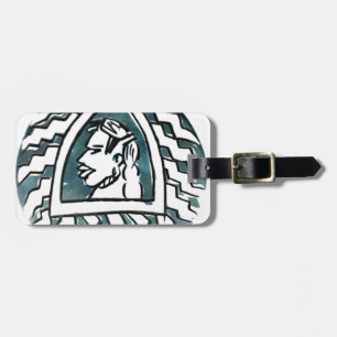 Étiquette À Bagage Belle Africaine Bongo Massai Portrait Tribal Art