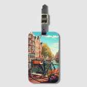 Étiquette À Bagage Belle Amsterdam Pays-Bas Canal City (Devant Vertical)