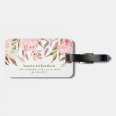 Étiquette À Bagage Belle aquarelle botanique de | florale sur le (Dos horizontal)