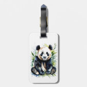 Étiquette À Bagage Belle aquarelle Panda Bear (Dos Vertical)