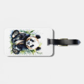 Étiquette À Bagage Belle aquarelle Panda Bear (Dos horizontal)