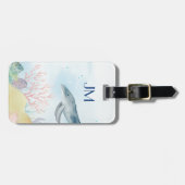 Étiquette À Bagage Belle aquarelle vie marine (Devant horizontal)