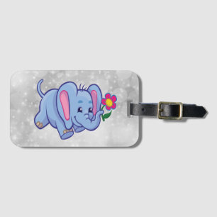 Étiquette À Bagage Belle bande dessinée d'éléphant