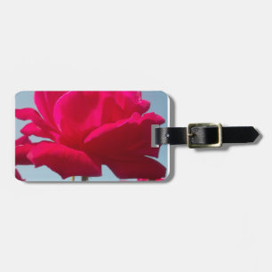 Étiquette À Bagage Belle belle Rose céleste rouge contre bleu