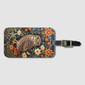Étiquette À Bagage Belle Chouette bractée William Morris Inspiré (Devant Horizontal)
