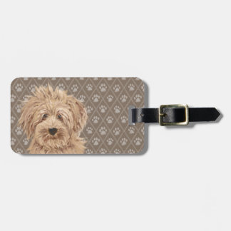 Étiquette À Bagage Belle copie de peinture de patte de chien d'amour