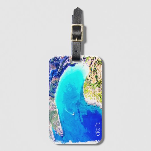 Étiquette À Bagage Belle Crète Grèce Panorama Vue (Devant Vertical)