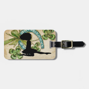 Étiquette À Bagage Belle danseuse irlandaise, Shamrock et fer à cheva