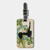 Étiquette À Bagage Belle danseuse irlandaise, Shamrock et fer à cheva (Devant Vertical)