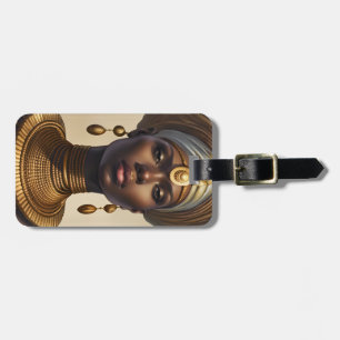Étiquette À Bagage Belle déesse africaine avec casquette en tissu