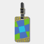 Étiquette À Bagage Belle Extraordinaire Vert Bleu Cyan Art Design d'i (Devant Vertical)