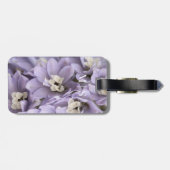 Étiquette À Bagage Belle Fleur de Delphinium violet monogramme (Dos horizontal)