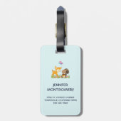 Étiquette À Bagage Belle forêt Animaux Caricature Whimsical (Dos Vertical)