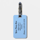 Étiquette À Bagage belle hydrangée bleue fleurs cadeaux articles. (Dos Vertical)