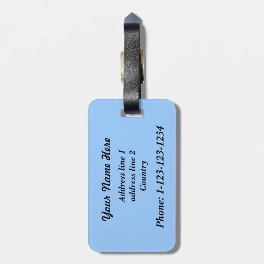 Étiquette À Bagage belle hydrangée bleue fleurs cadeaux articles. (Dos Vertical)