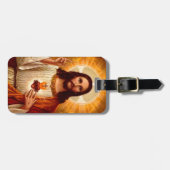 Étiquette À Bagage Belle image religieuse Sacré Coeur de Jésus (Devant horizontal)