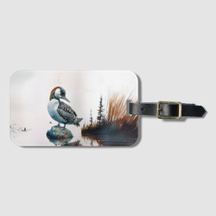 Étiquette À Bagage belle laine sur une roche en aquarelle