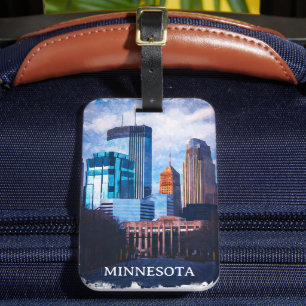 Étiquette À Bagage Belle Minneapolis Minnesota Skyline
