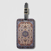 Étiquette À Bagage Belle moquette design turquoise (Devant Vertical)