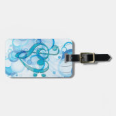 Étiquette À Bagage Belle musique cool prend des notes en coeur (Devant horizontal)