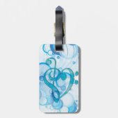 Étiquette À Bagage Belle musique cool prend des notes en coeur (Dos Vertical)