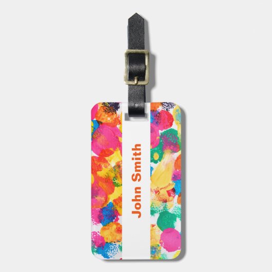 Étiquette À Bagage Belle peinture abstraite colorée (Devant Vertical)