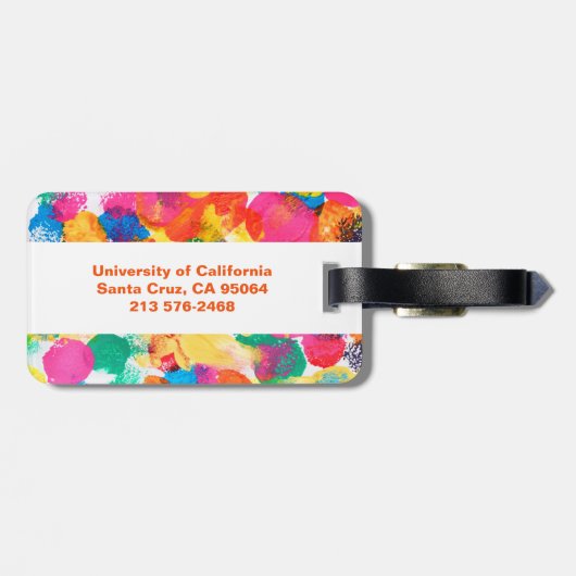 Étiquette À Bagage Belle peinture abstraite colorée (Dos horizontal)