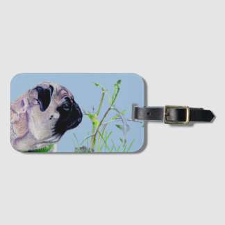 Étiquette À Bagage Belle peinture d'un pug