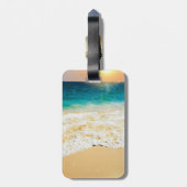 Étiquette À Bagage Belle plage d'été coucher de soleil (Dos Vertical)