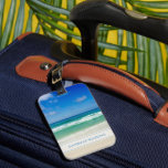 Étiquette À Bagage Belle Plage Vacances Personalisées Balnéaire<br><div class="desc">Une belle photo de l'océan prise dans la destination de vacances idéale de Destin, Floride fait une étiquette de bagages de vacances de plage très personnalisée pour un voyage côtier. Les magnifiques eaux vertes de Sandestin se lavent jusqu'au bord de mer sablonneux sous un ciel bleu serein pour faire le...</div>