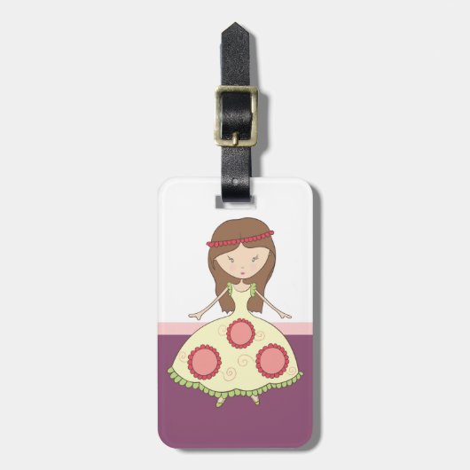 Étiquette À Bagage Belle princesse fille (Devant Vertical)