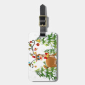 Étiquette À Bagage Belle renne dans la neige (Devant Vertical)