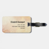 Étiquette À Bagage Belle tête de cheval noir Portrait d'aquarelle (Dos horizontal)