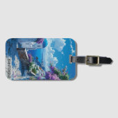 Étiquette À Bagage Belle vue mer de Santorin Grèce (Devant Horizontal)