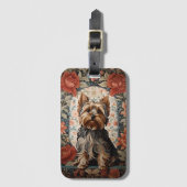 Étiquette À Bagage Belle Yorkie | Yorkshire Terrier Portrait (Devant Vertical)