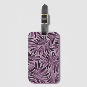 Étiquette À Bagage Belles feuilles en violet aubergine